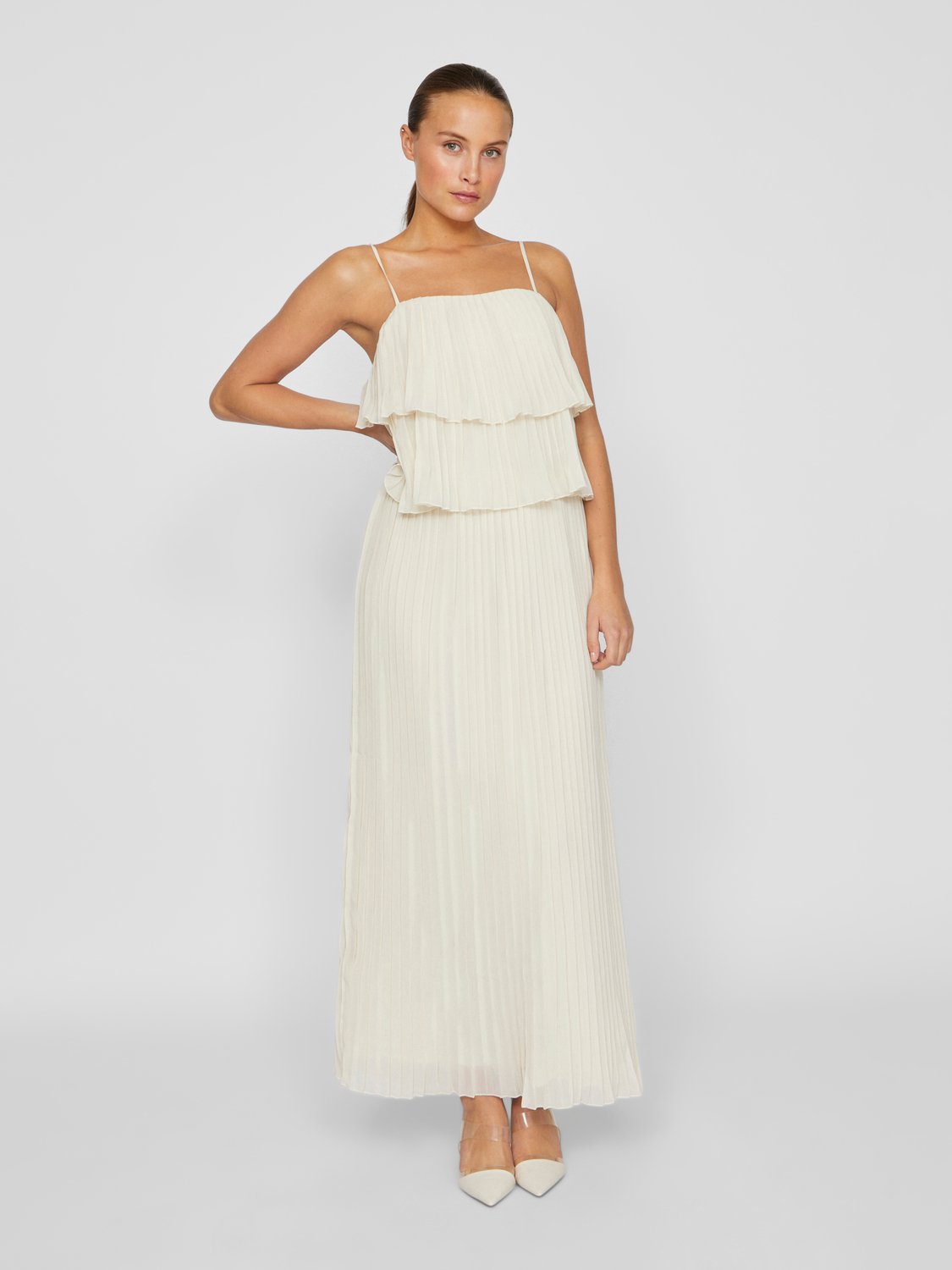 VICHIFFAN Long Dress - Birch - VERO MODA & VILA Bergvik